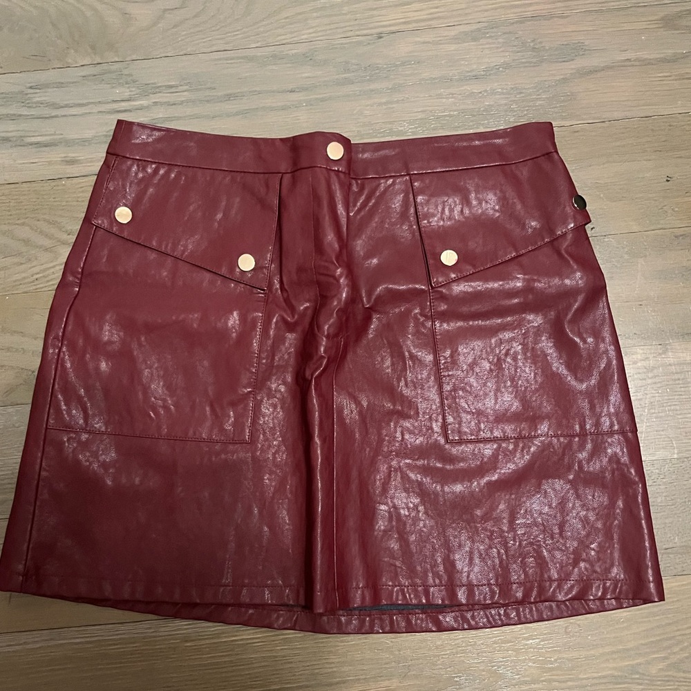 Zara faux leather mini skirt size L